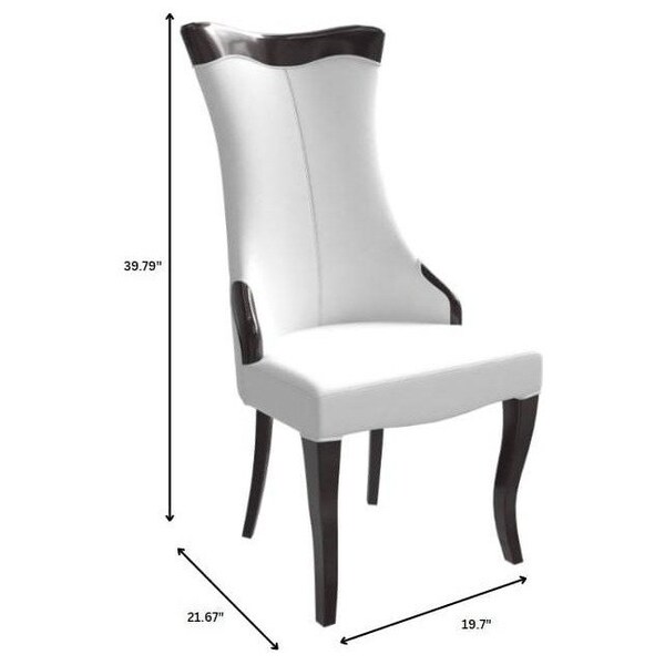 Leisuremod Novara Collection Modern Wooden Dining Chair in Off White Velvet, 2PK - NC20CRF2