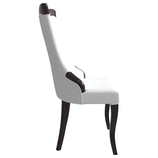 Leisuremod Novara Collection Modern Wooden Dining Chair in Off White Velvet, 2PK - NC20CRF2