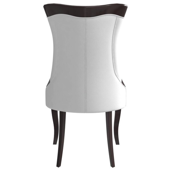 Leisuremod Novara Collection Modern Wooden Dining Chair in Off White Velvet, 2PK - NC20CRF2