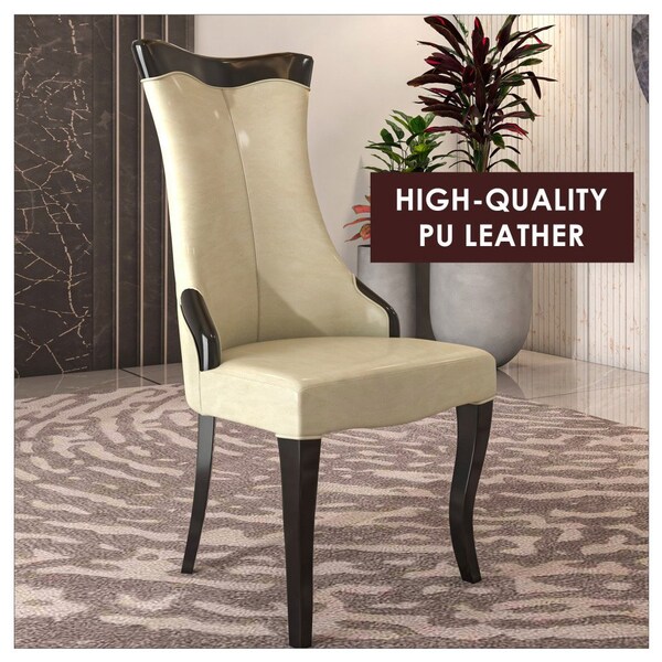 Leisuremod Novara Collection Modern Wooden Dining Chair in Off White Velvet - NC20CRF