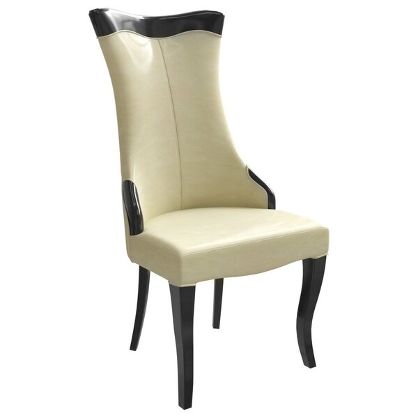 Leisuremod Novara Collection Modern Wooden Dining Chair in Off White Velvet - NC20CRF