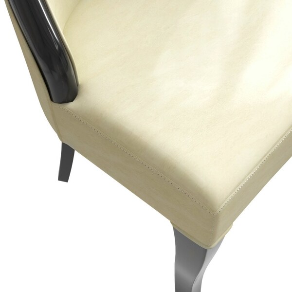 Leisuremod Novara Collection Modern Wooden Dining Chair in Off White Velvet - NC20CRF