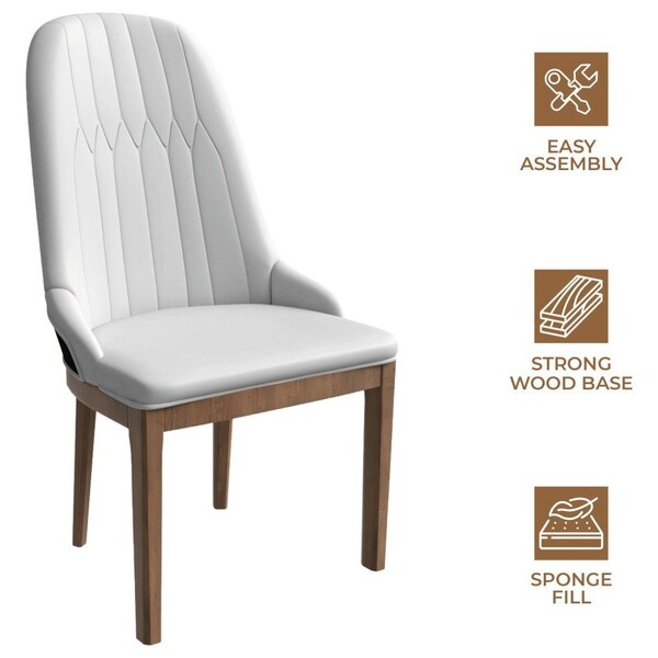 Leisuremod Verisma Collection Modern Wooden Dining Chair in Black Fabric with White Front - VC57BFW