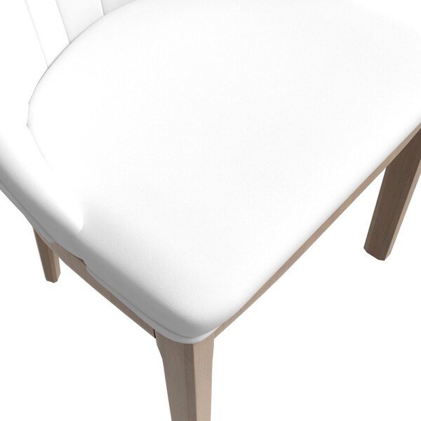 Leisuremod Verisma Collection Modern Wooden Dining Chair in Black Fabric with White Front - VC57BFW