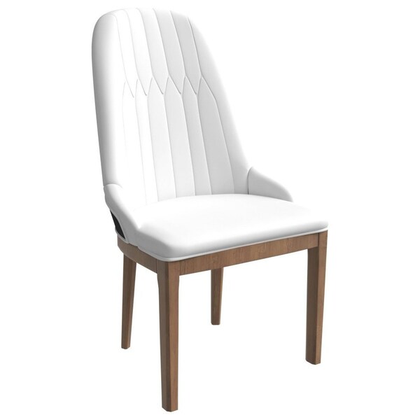 Leisuremod Verisma Collection Modern Wooden Dining Chair in Black Fabric with White Front - VC57BFW