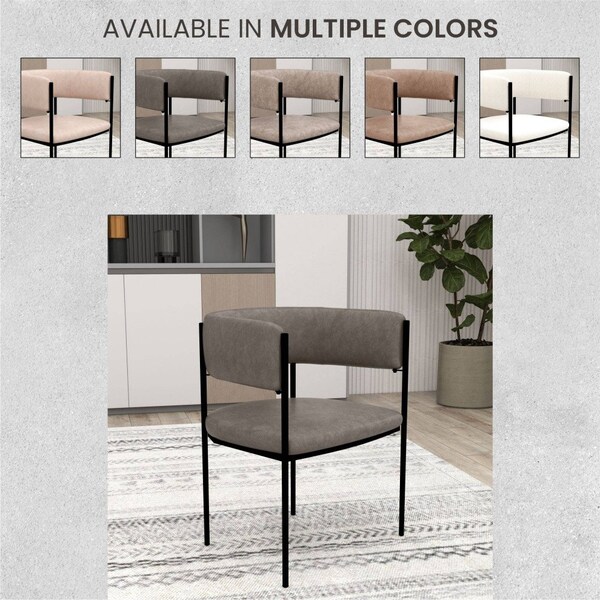 Leisuremod Cyril Collection Modern Chair in Charcoal, 4PK - CDC22CH4