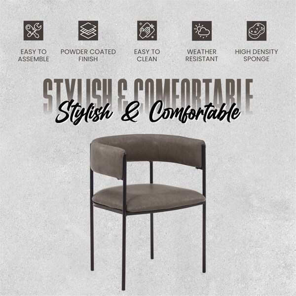 Leisuremod Cyril Collection Modern Chair in Charcoal, 4PK - CDC22CH4