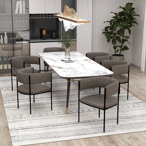 Leisuremod Cyril Collection Modern Chair in Charcoal, 4PK - CDC22CH4