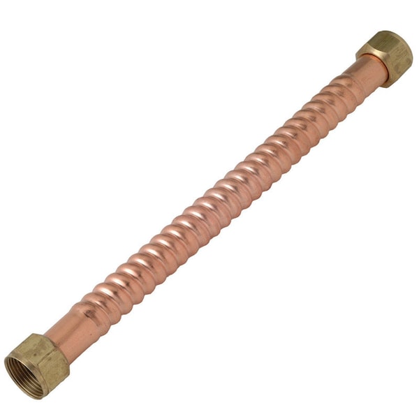 Copper Flex Homewerks 3/4 in. FIP X 3/4 in. D FIP 18 in. Copper Water Heater Supply Line - 7211-18-34FIP