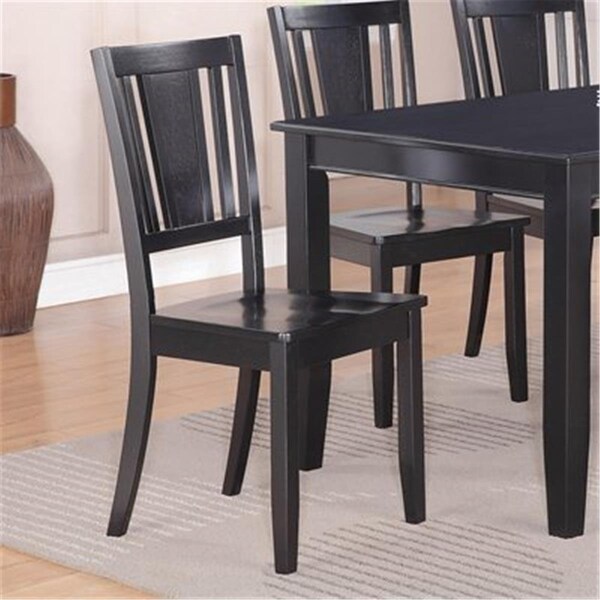 Latestluxury DU-WC-BLK Dudley Dining Chair with Wood Seat - Black - LA2504485