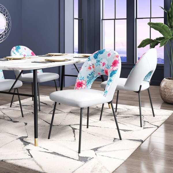 Zuo Modern Torrey Dining Chair Set Of 2 Multicolor Print & Gray - 109365