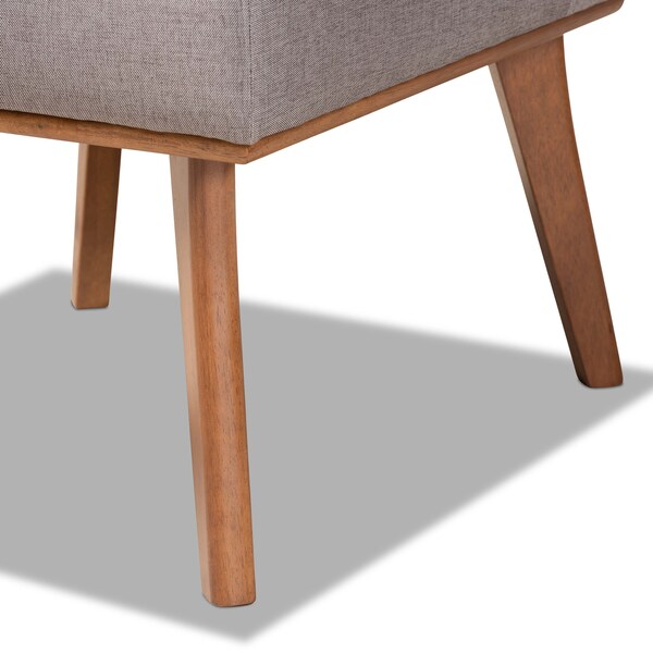 Baxton Studio Odessa Mid-Century Modern Grey Fabric and Walnut Brown Finished Wood Dining Chair - 175-10980-ZORO