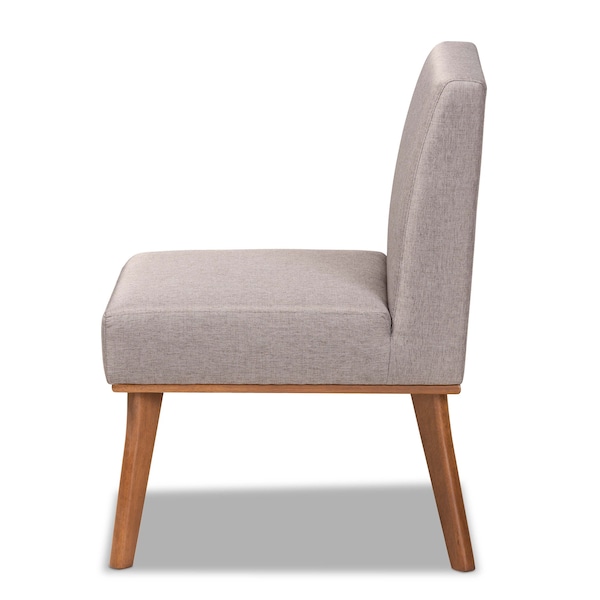 Baxton Studio Odessa Mid-Century Modern Grey Fabric and Walnut Brown Finished Wood Dining Chair - 175-10980-ZORO