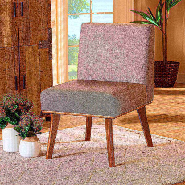Baxton Studio Odessa Mid-Century Modern Grey Fabric and Walnut Brown Finished Wood Dining Chair - 175-10980-ZORO