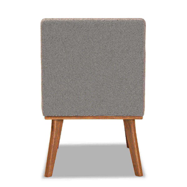 Baxton Studio Odessa Mid-Century Modern Grey Fabric and Walnut Brown Finished Wood Dining Chair - 175-10980-ZORO
