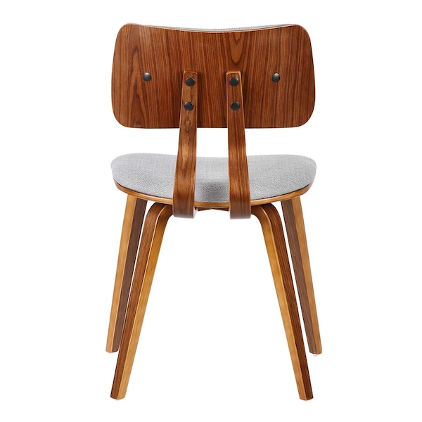 Armen Living Jaguar Mid-Century Dining Chair in Walnut Wood and Gray Fabric - LCJASIWAGRAY
