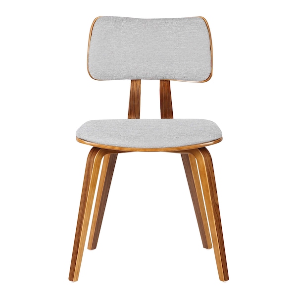 Armen Living Jaguar Mid-Century Dining Chair in Walnut Wood and Gray Fabric - LCJASIWAGRAY