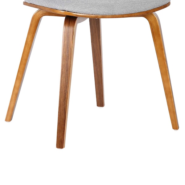 Armen Living Jaguar Mid-Century Dining Chair in Walnut Wood and Gray Fabric - LCJASIWAGRAY