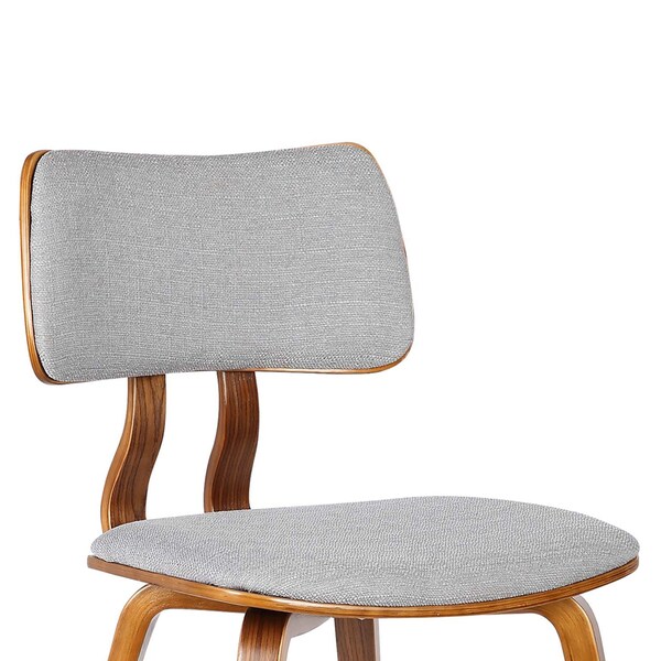 Armen Living Jaguar Mid-Century Dining Chair in Walnut Wood and Gray Fabric - LCJASIWAGRAY