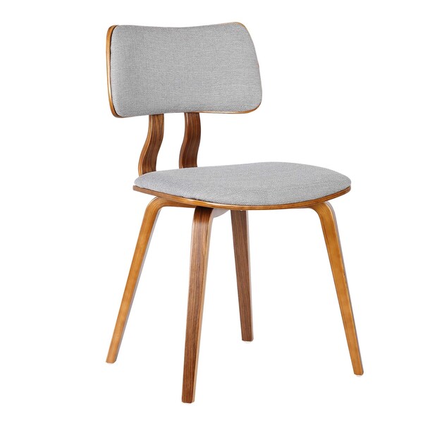 Armen Living Jaguar Mid-Century Dining Chair in Walnut Wood and Gray Fabric - LCJASIWAGRAY