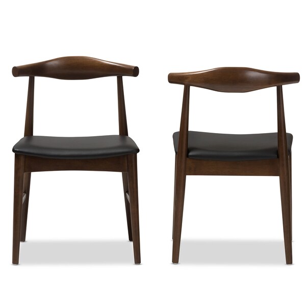 Baxton Studio Winton Mid-Century Modern Walnut Wood Dining Chair, PK2 - 143-7949