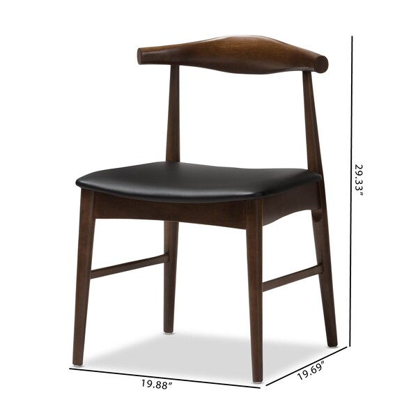 Baxton Studio Winton Mid-Century Modern Walnut Wood Dining Chair, PK2 - 143-7949
