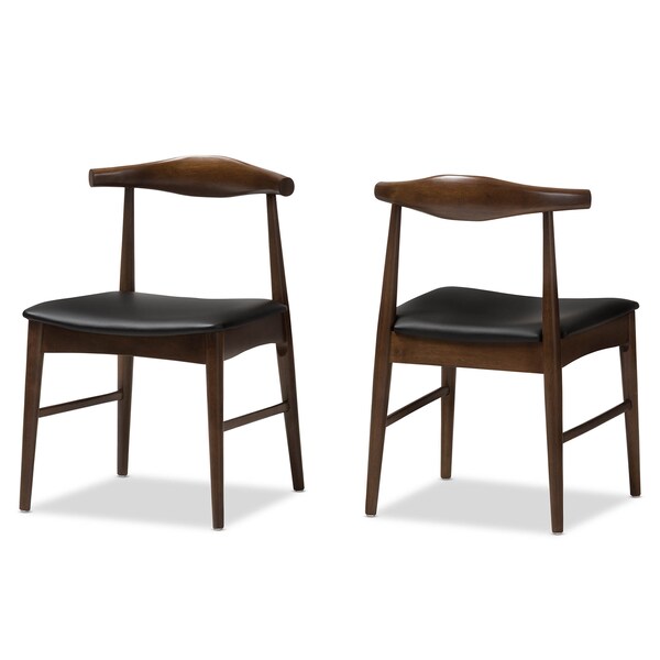 Baxton Studio Winton Mid-Century Modern Walnut Wood Dining Chair, PK2 - 143-7949