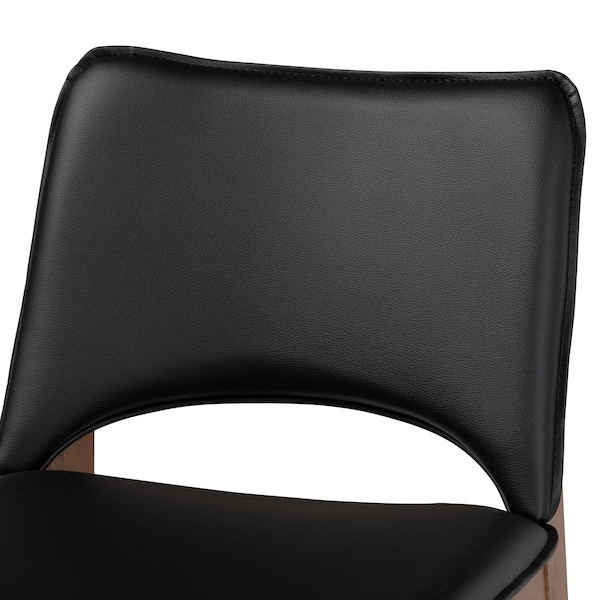 Baxton Studio Afton Mid-Century Modern Black Faux Leather Upholstered and 2-Piece Wood Dining Chair Set, PR - SET OF 2 188-11923-ZORO