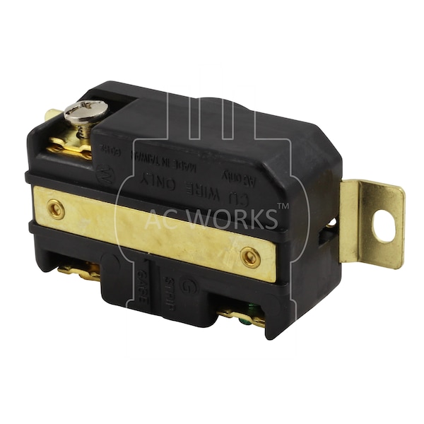 Ac Works 30A, 125V, NEMA L5-30R Flush Mounting Locking Industrial Grade Receptacle - FML530R