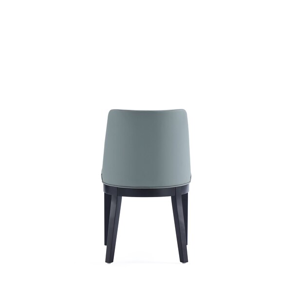 Manhattan Comfort Gansevoort Faux Leather Dining Chair in Pewter - Set of 4 - 2-DC051-PT