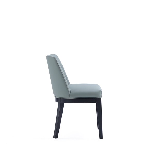 Manhattan Comfort Gansevoort Faux Leather Dining Chair in Pewter - Set of 4 - 2-DC051-PT