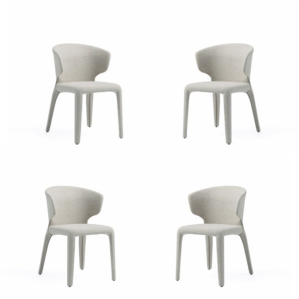 Manhattan Comfort Conrad Woven Tweed Dining Chair in Wheat - Set of 4 - 2-DC031-WWT
