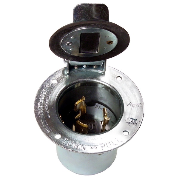 Hubbell 50A Flanged Locking Inlet 3P 4W 600VAC/250VDC - HBL3768
