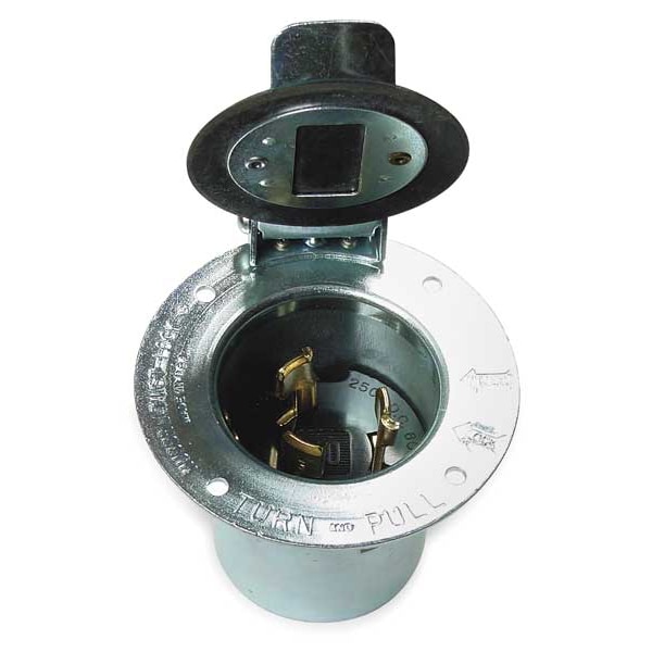 Hubbell 50A Flanged Locking Inlet 3P 4W 600VAC/250VDC - HBL3768