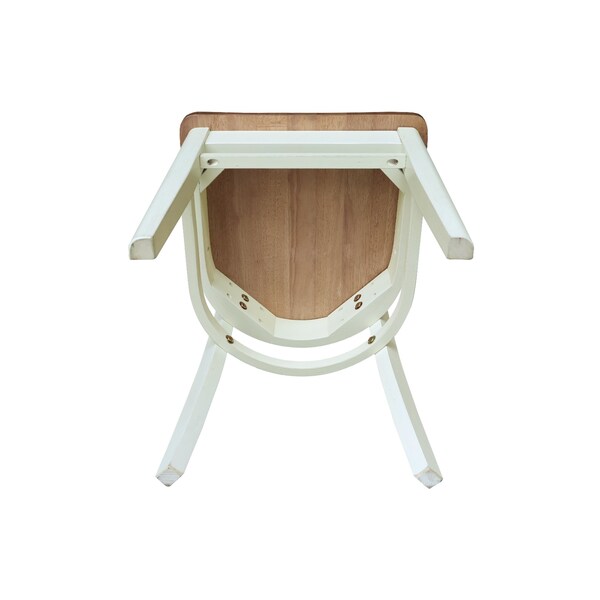 International Concepts Set of Two Emily Side Chairs, Hickory/Shell, 2PK - C79-617P