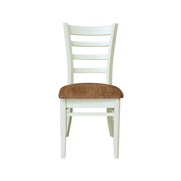 International Concepts Set of Two Emily Side Chairs, Hickory/Shell, 2PK - C79-617P
