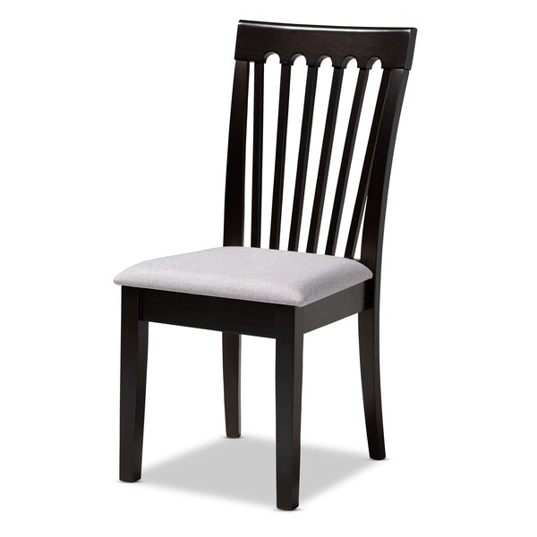 Baxton Studio Minette Gray Upholstered Espresso Brown Finished Wood Dining Chair, PK4 - 153-9398