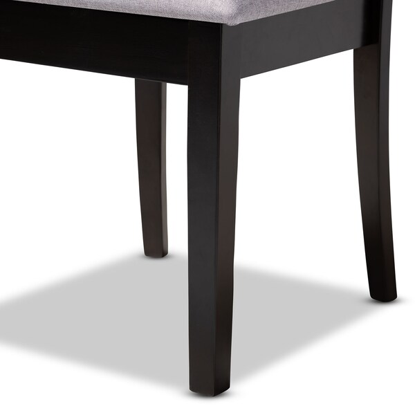 Baxton Studio Minette Gray Upholstered Espresso Brown Finished Wood Dining Chair, PK4 - 153-9398