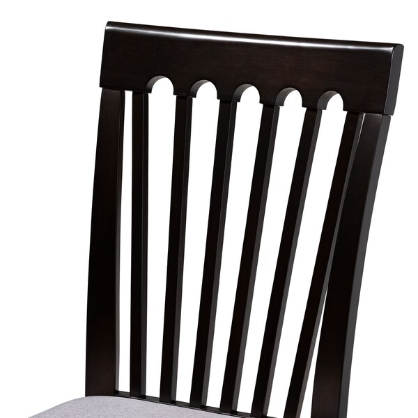 Baxton Studio Minette Gray Upholstered Espresso Brown Finished Wood Dining Chair, PK4 - 153-9398
