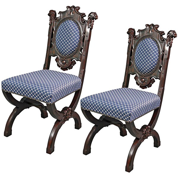 Design Toscano Sir Raleigh Hand-Carved Medieval Dining Chair, PK 2 - AF951262