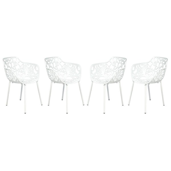 Kd Americana 31.5 x 24.5 x 21.5 in. Modern Devon Aluminum Chair, White, 4PK - KD3036432