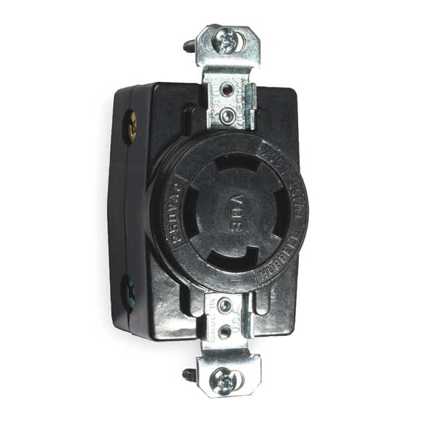 Hubbell 30A Twist-Lock Receptacle 3P 4W 250VAC BK - HBL3430G