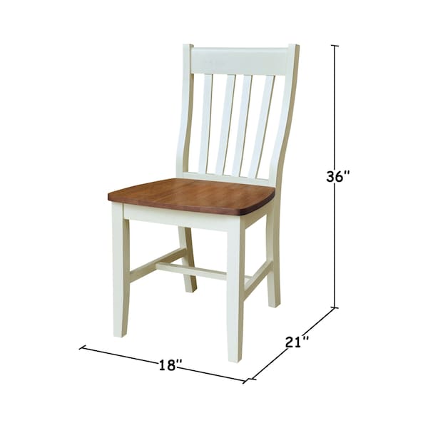 International Concepts Set of Two Cafe Dining Chairs, Hickory/Shell, 2PK - CI79-61P