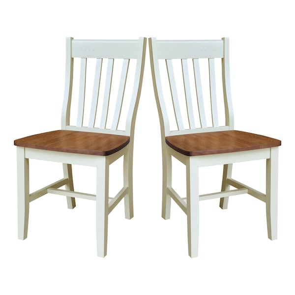 International Concepts Set of Two Cafe Dining Chairs, Hickory/Shell, 2PK - CI79-61P