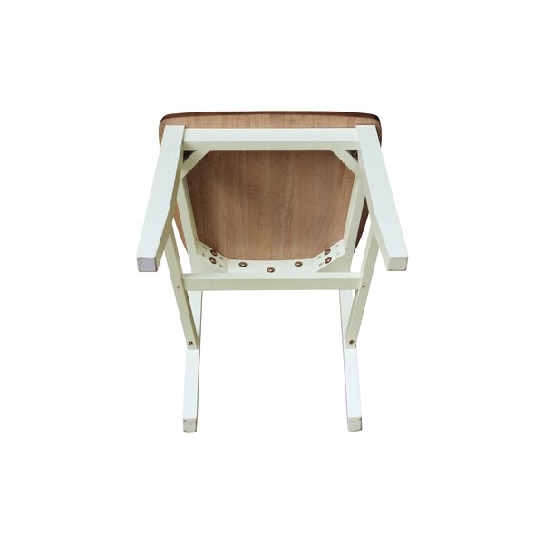 International Concepts Set of Two Cafe Dining Chairs, Hickory/Shell, 2PK - CI79-61P