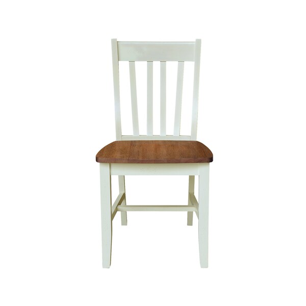 International Concepts Set of Two Cafe Dining Chairs, Hickory/Shell, 2PK - CI79-61P
