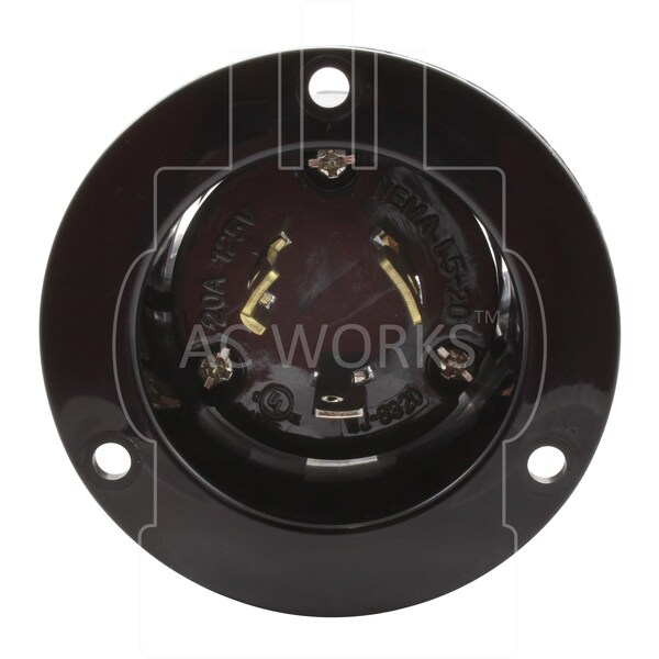 Ac Works 20A 125-Volt L5-20P Power Input Inlet UL and C-UL Listed - ASINL520P