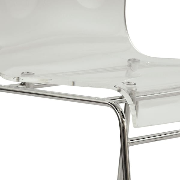 Leisuremod Lima Modern Acrylic Chair, Clear, 4PK - LC19CL4