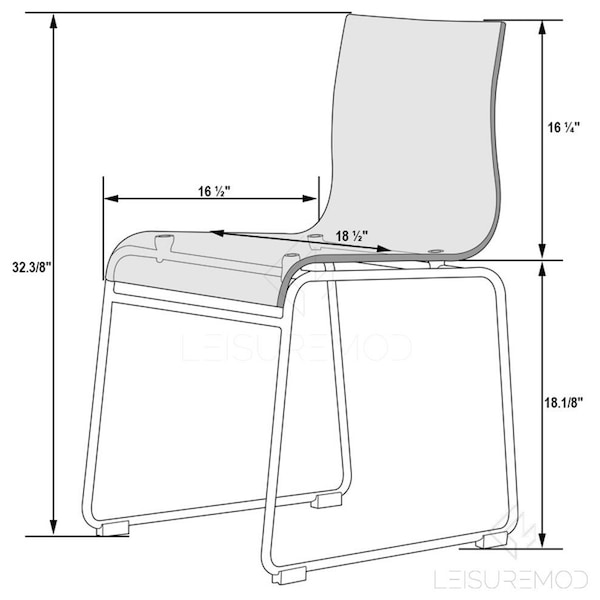 Leisuremod Lima Modern Acrylic Chair, Clear, 4PK - LC19CL4