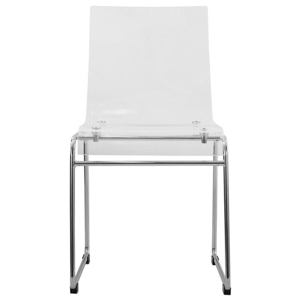 Leisuremod Lima Modern Acrylic Chair, Clear, 4PK - LC19CL4